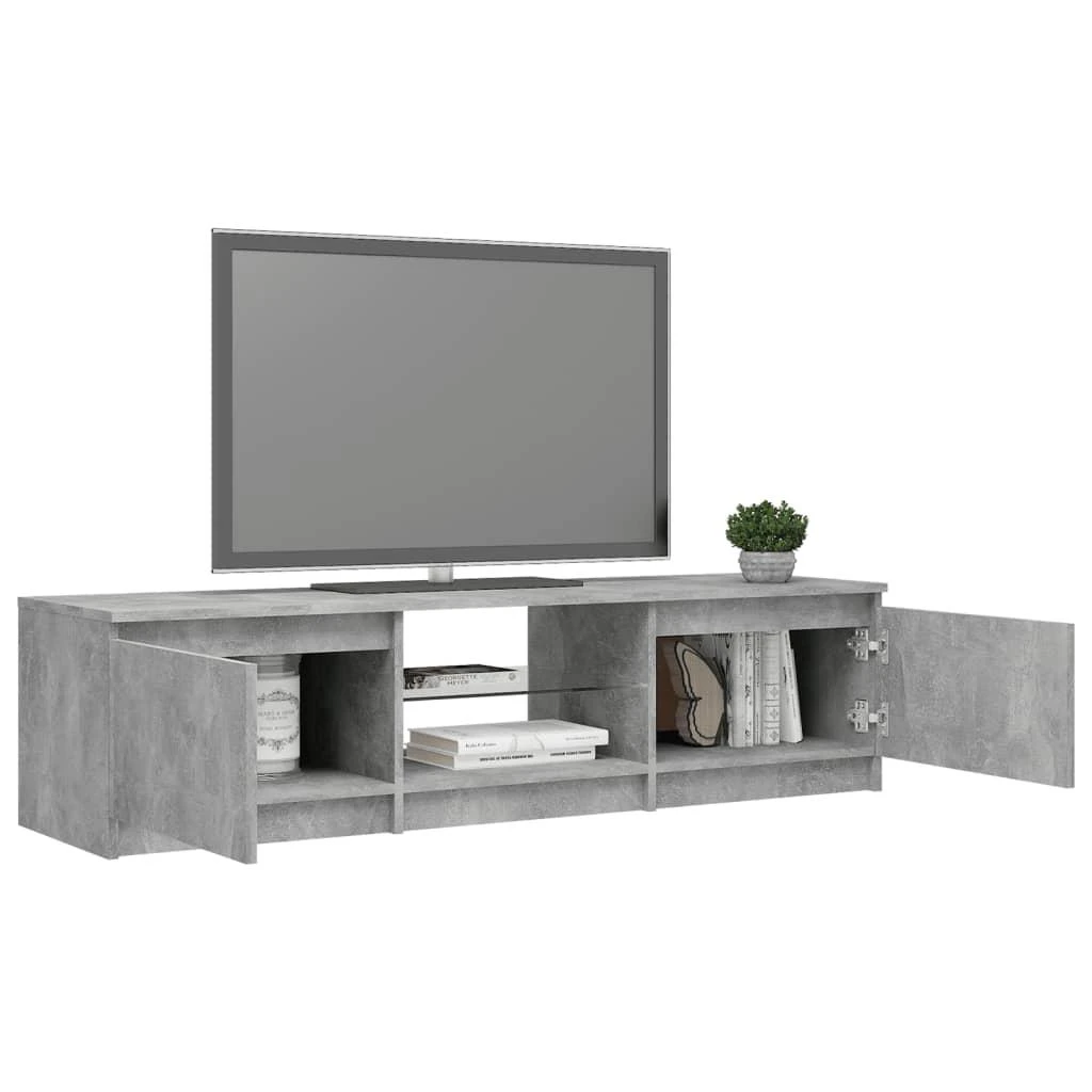 TV staliukas Televizoriaus spintelė su LED, betono pilka, 140x40x35,5cm