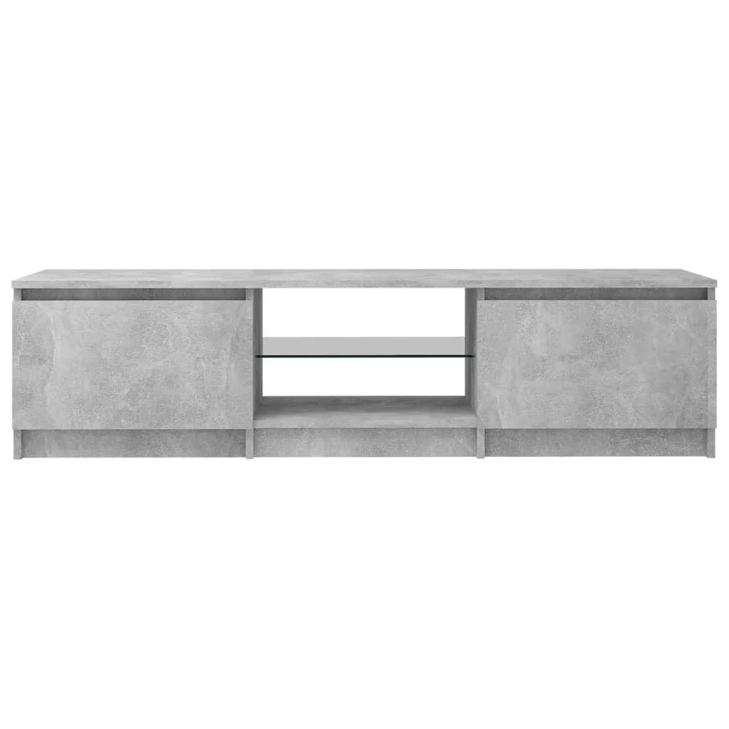 TV staliukas Televizoriaus spintelė su LED, betono pilka, 140x40x35,5cm