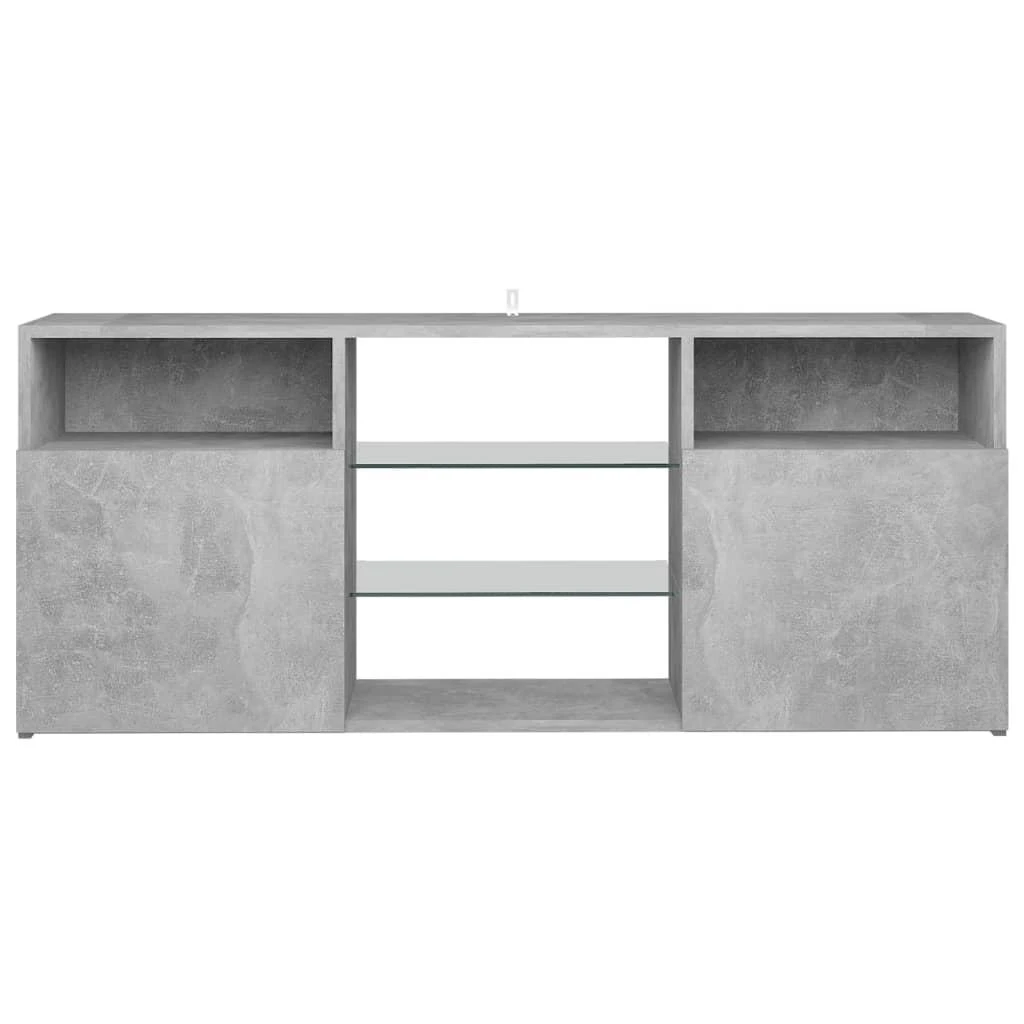 TV staliukas Televizoriaus spintelė su LED, betono pilka, 120x30x50cm