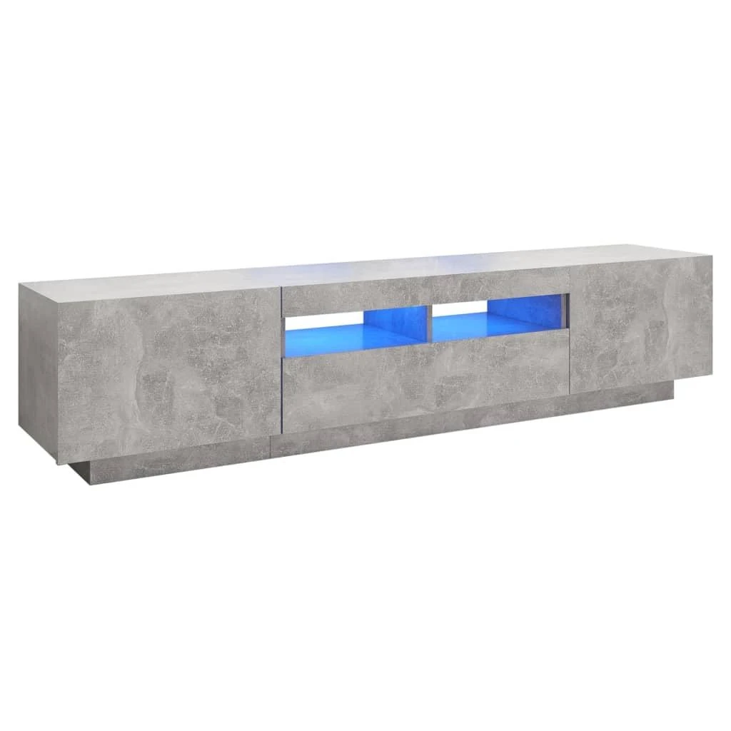 TV staliukas Televizoriaus spintelė su LED, betono pilka, 180x35x40cm