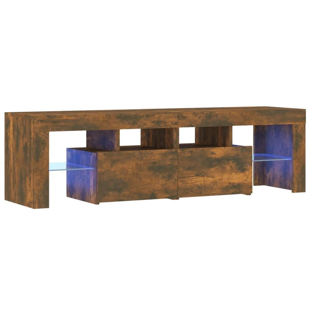 TV staliukas Televizoriaus spintelė su LED, dūminio ąžuolo, 140x36,5x40cm