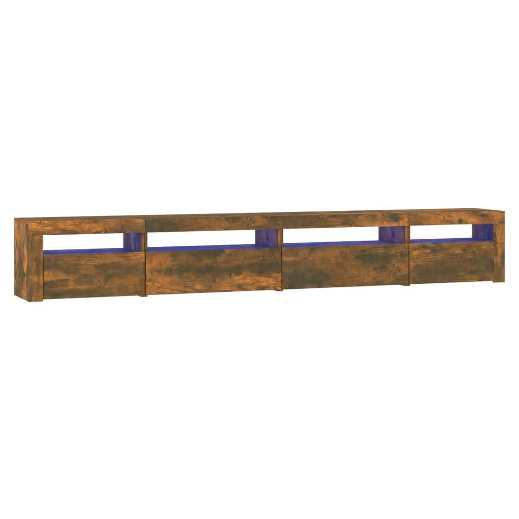 TV staliukas Televizoriaus spintelė su LED, dūminio ąžuolo, 270x35x40cm