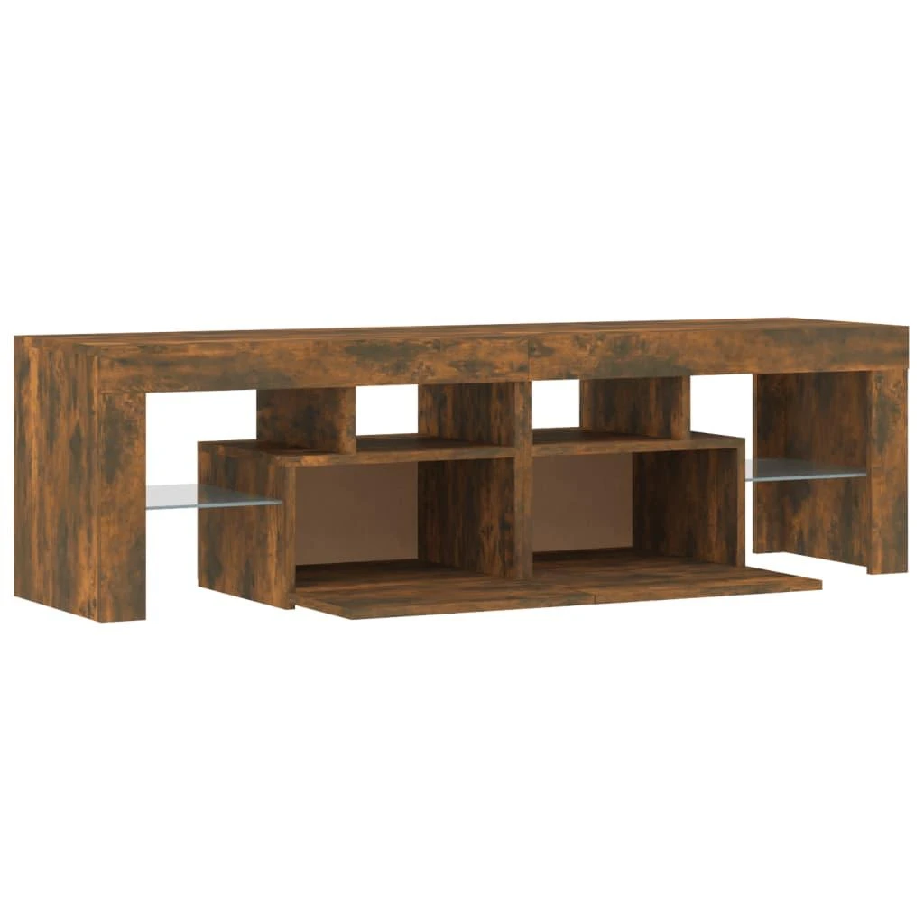 TV staliukas Televizoriaus spintelė su LED, dūminio ąžuolo, 140x36,5x40cm