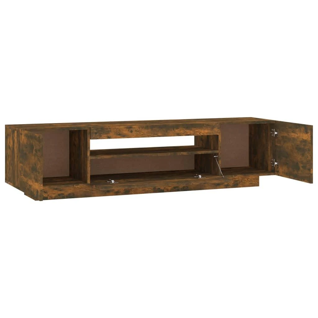 TV staliukas TV spintelė su LED apšvietimu, dūminio ąžuolo, 160x35x40cm