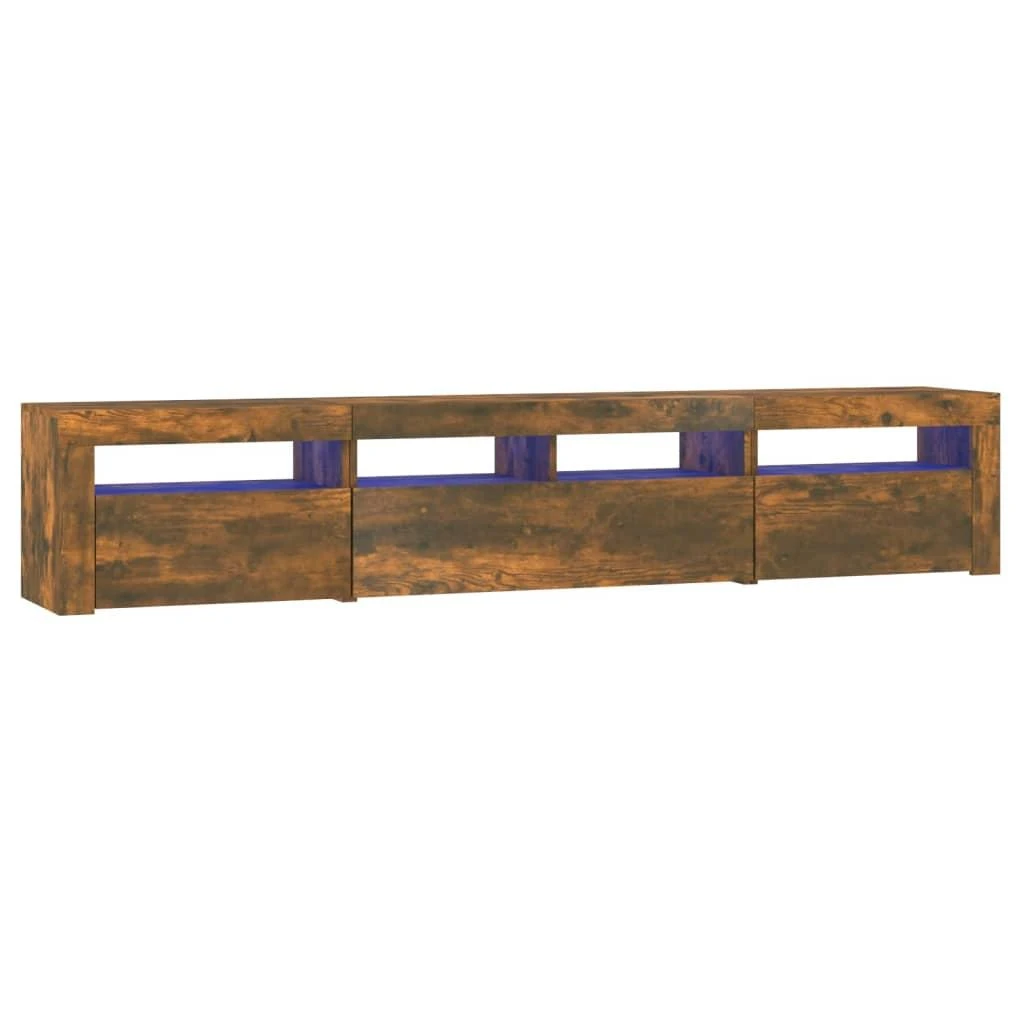 TV staliukas Televizoriaus spintelė su LED, dūminio ąžuolo, 210x35x40cm