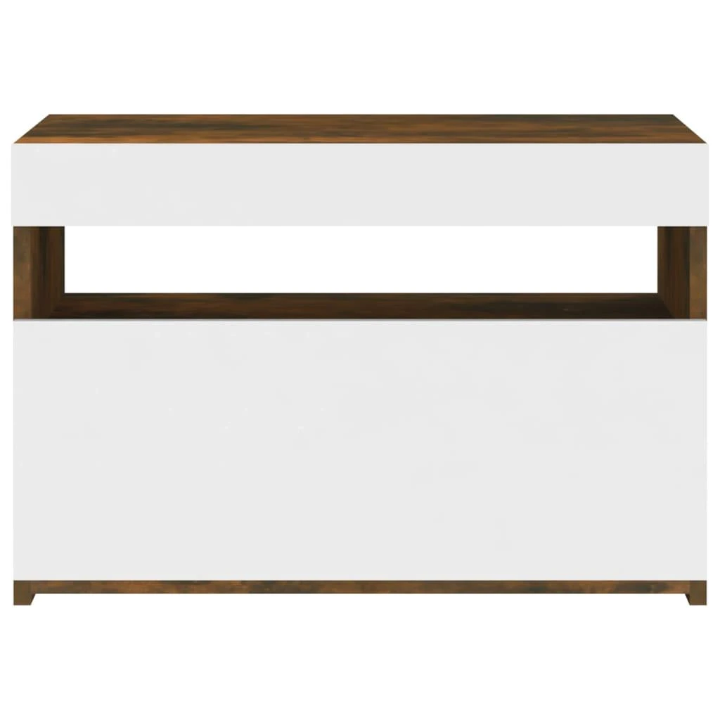 TV spintelė su LED apšvietimu, dūminio ąžuolo, 60x35x40cm