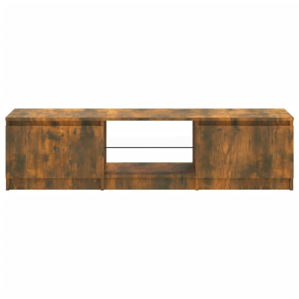 TV staliukas Televizoriaus spintelė su LED, dūminio ąžuolo, 140x40x35,5cm