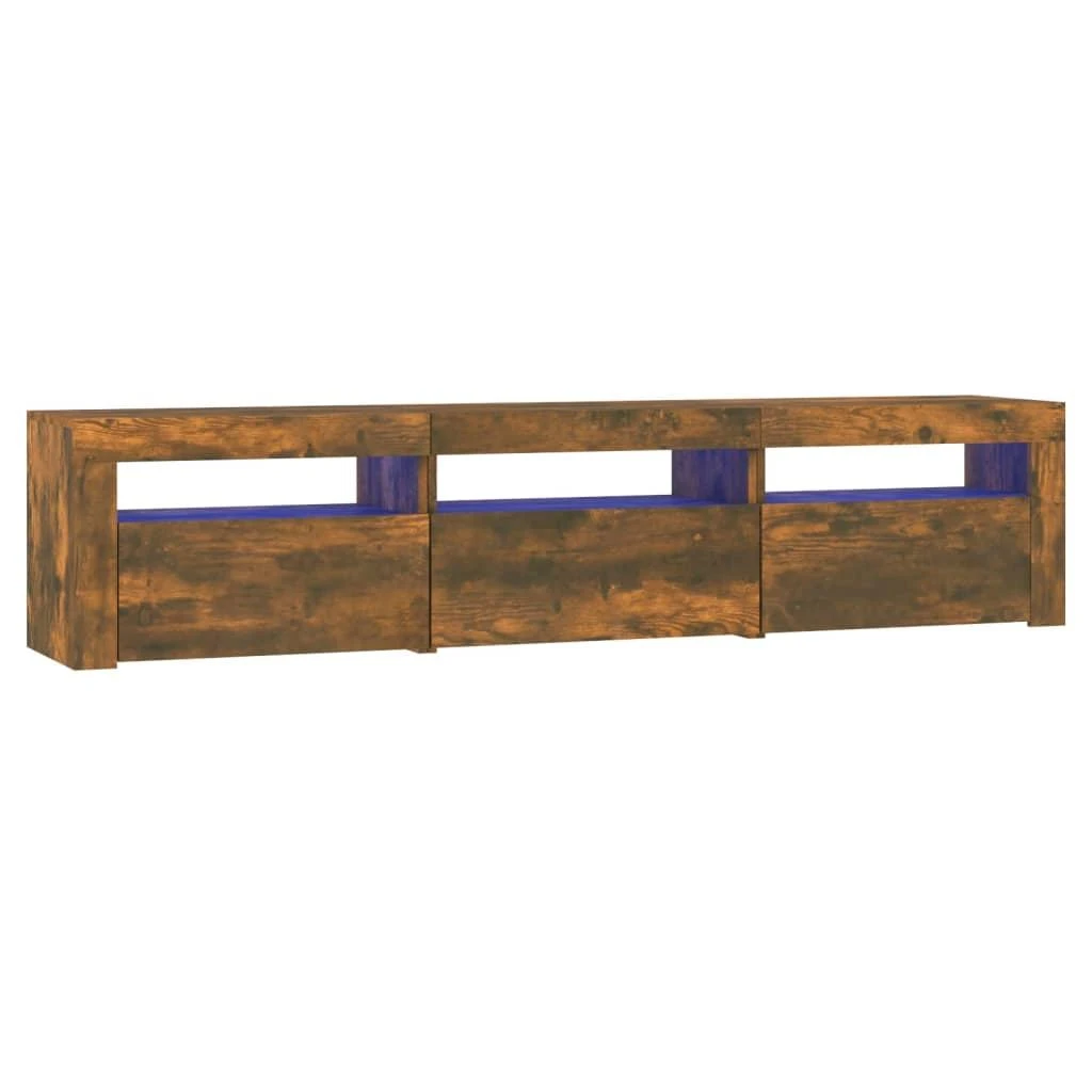 TV staliukas Televizoriaus spintelė su LED, dūminio ąžuolo, 180x35x40cm