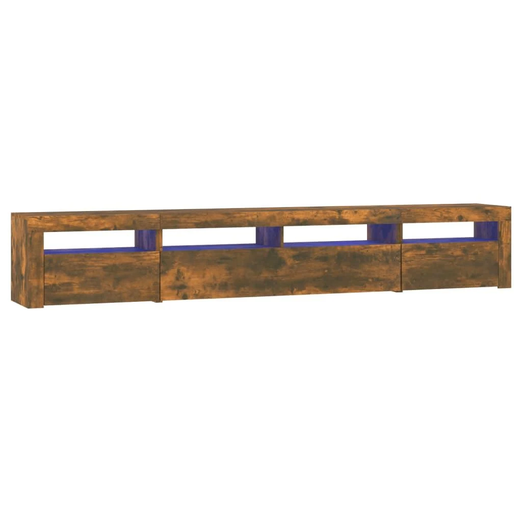 TV staliukas Televizoriaus spintelė su LED, dūminio ąžuolo, 240x35x40cm