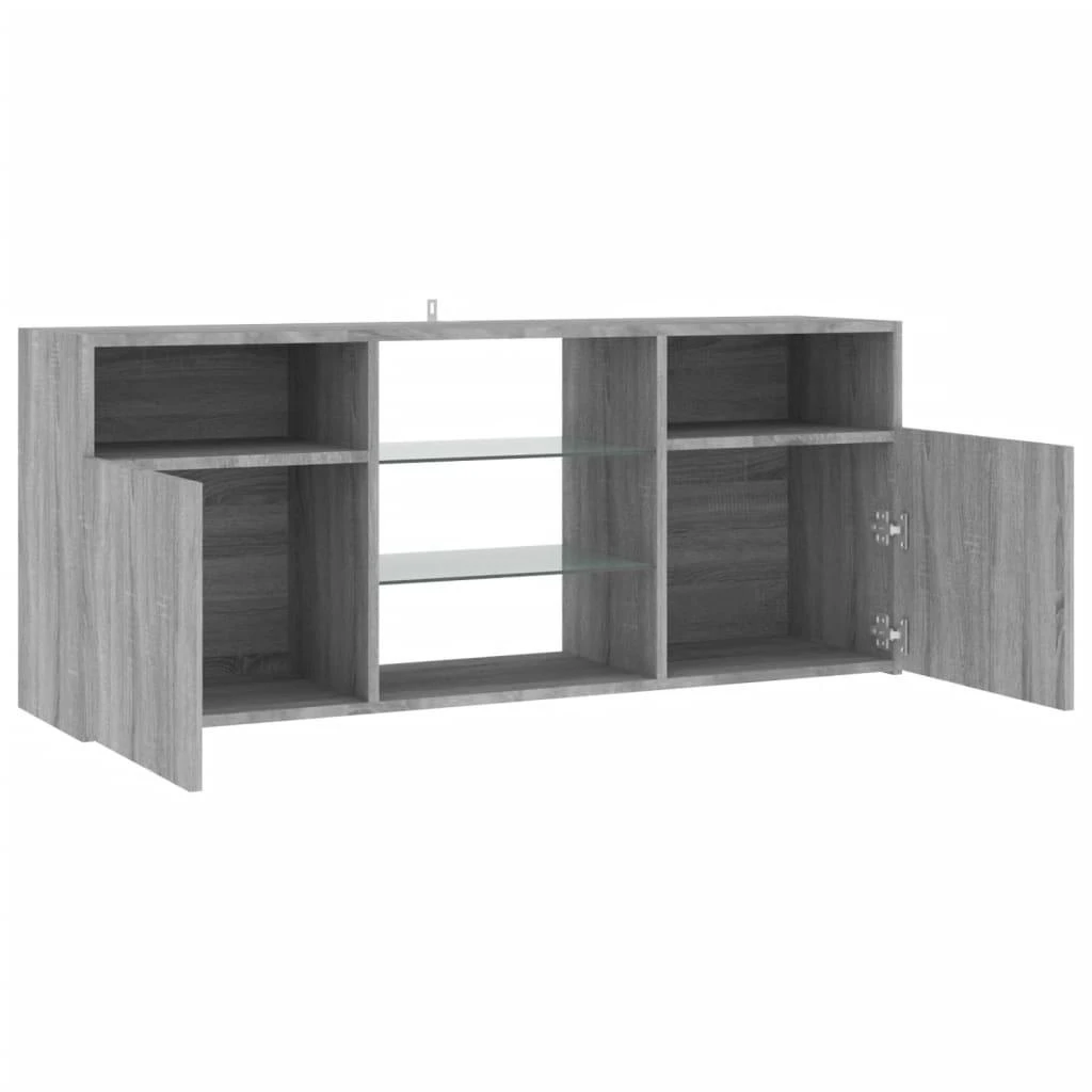 TV staliukas Televizoriaus spintelė su LED, pilka ąžuolo, 120x30x50cm