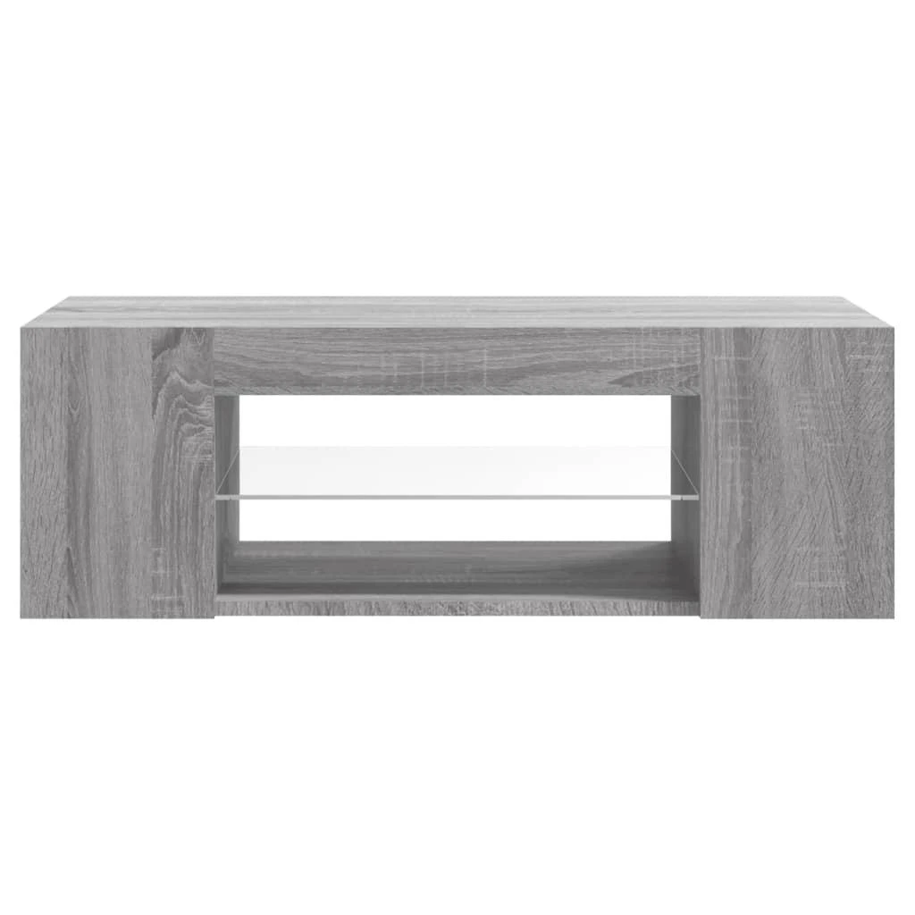 TV staliukas Televizoriaus spintelė su LED, pilka ąžuolo, 90x39x30cm