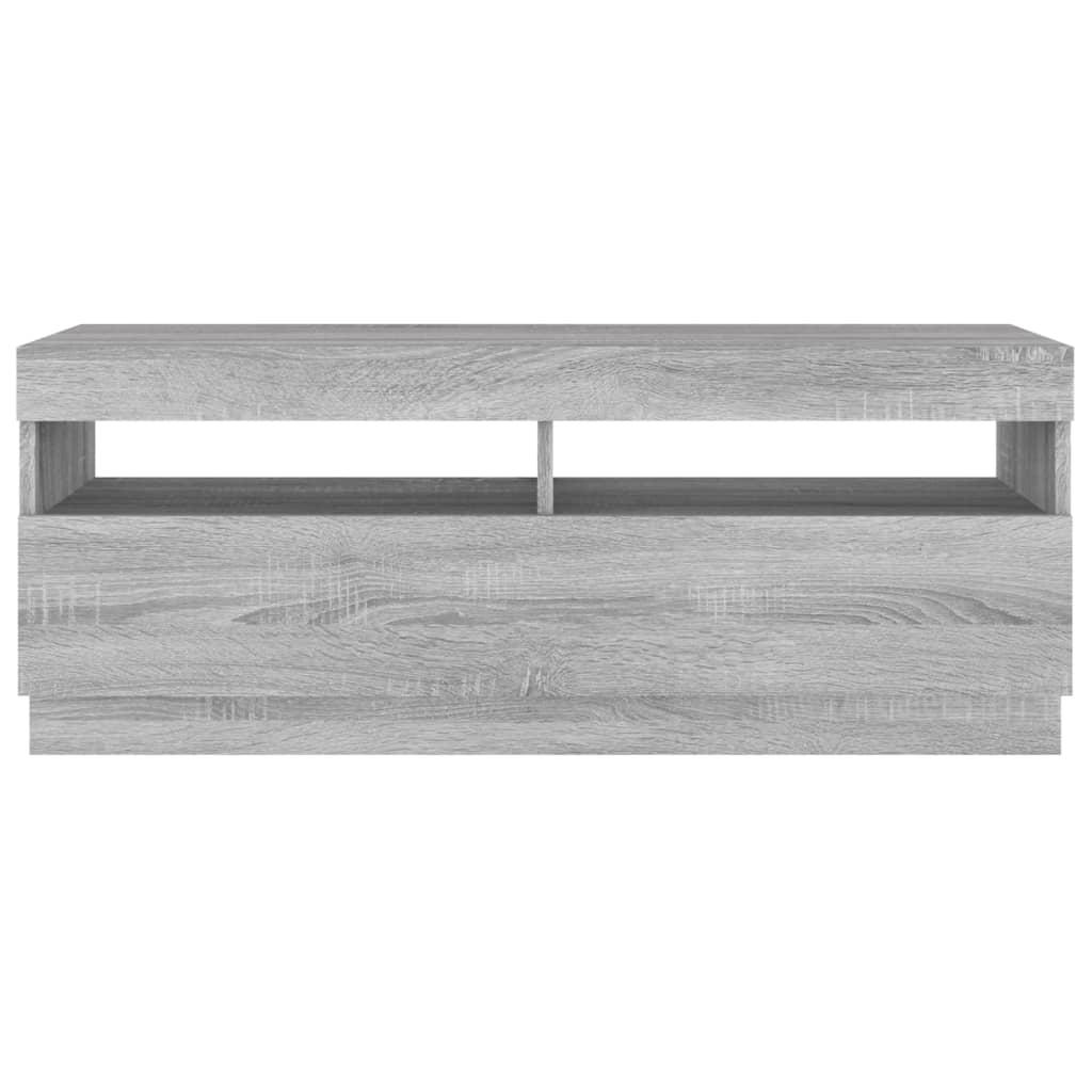 TV staliukas Televizoriaus spintelė su LED, pilka ąžuolo, 100x35x40cm