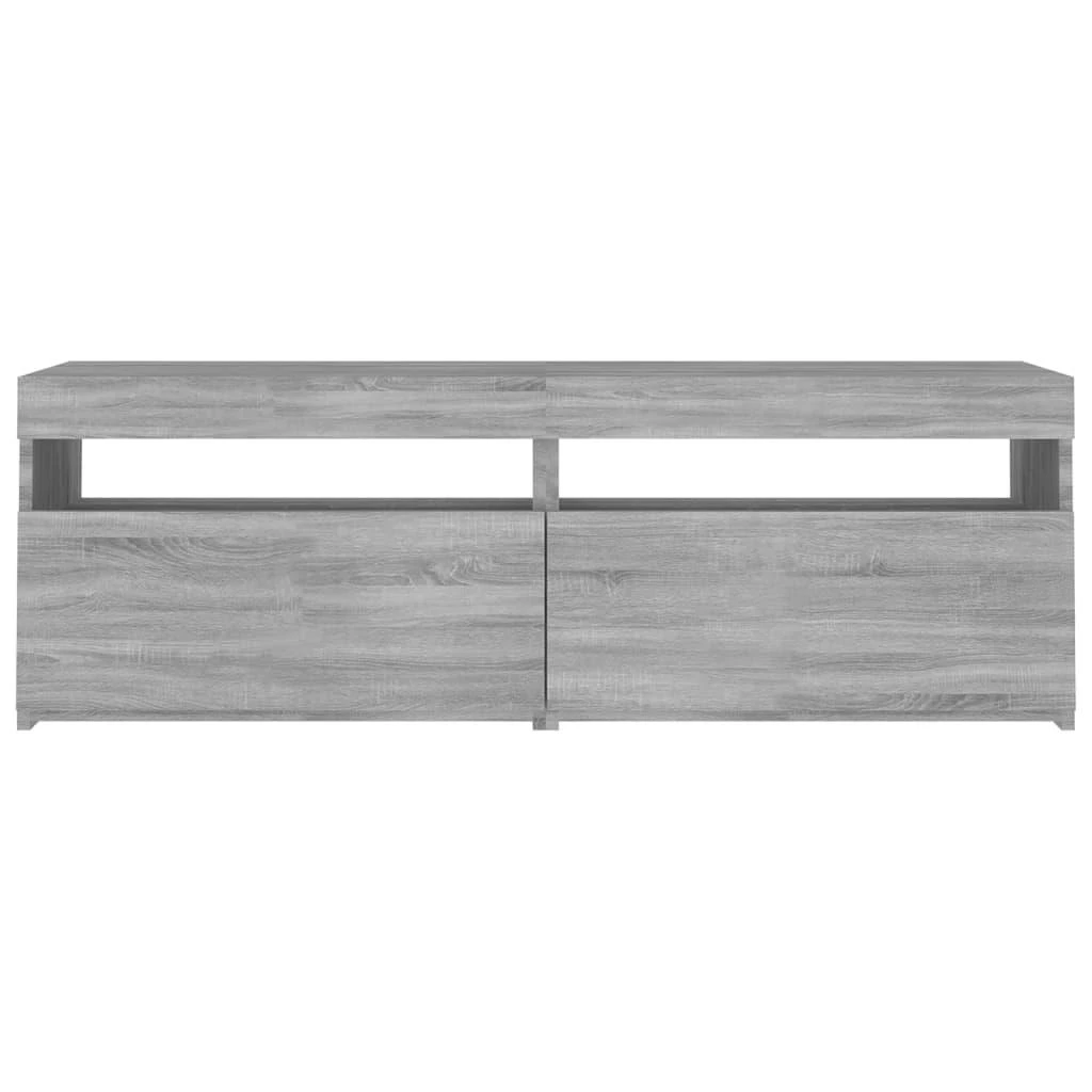 TV staliukas Televizoriaus spintelė su LED, pilka ąžuolo, 120x35x40cm