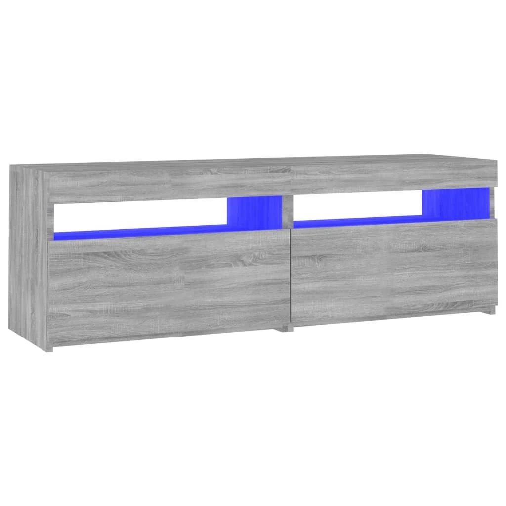 TV staliukas Televizoriaus spintelė su LED, pilka ąžuolo, 120x35x40cm