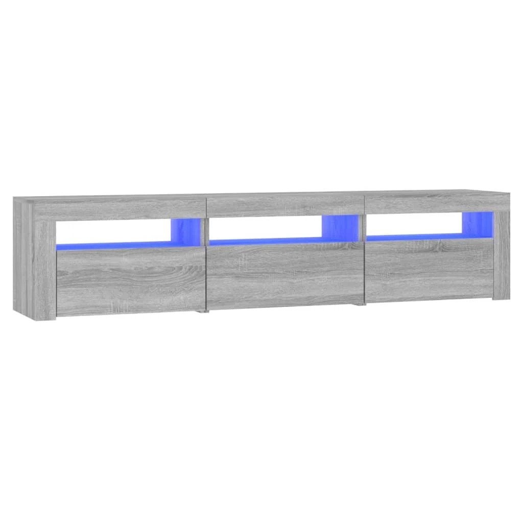 TV staliukas Televizoriaus spintelė su LED, pilka ąžuolo, 180x35x40cm