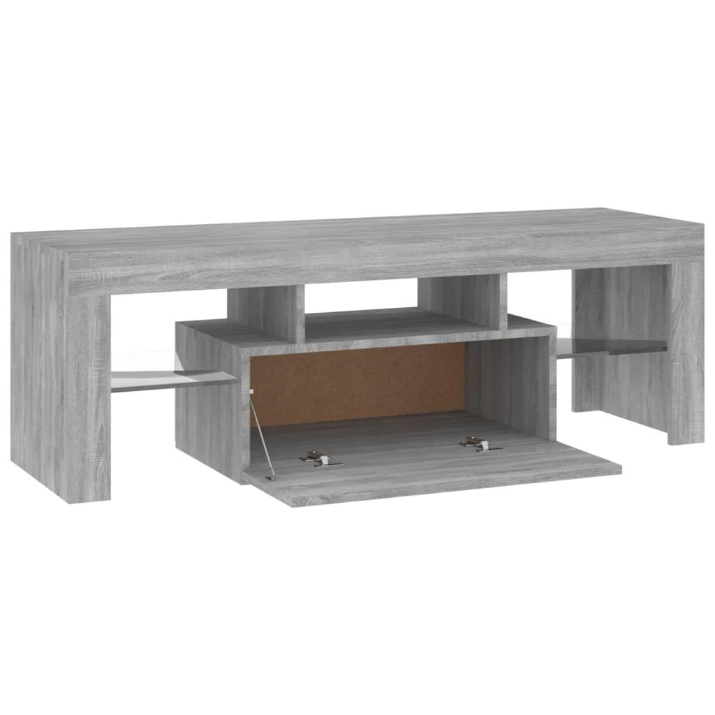 TV staliukas Televizoriaus spintelė su LED, pilka ąžuolo, 120x35x40cm