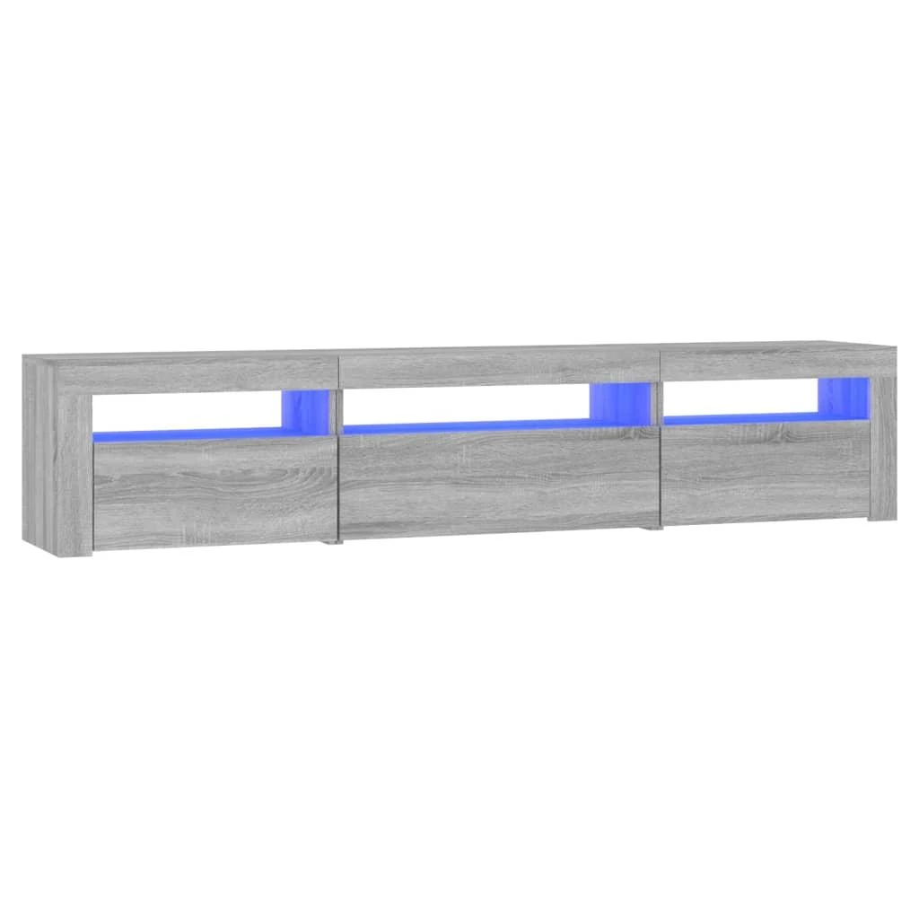 TV staliukas Televizoriaus spintelė su LED, pilka ąžuolo, 195x35x40cm