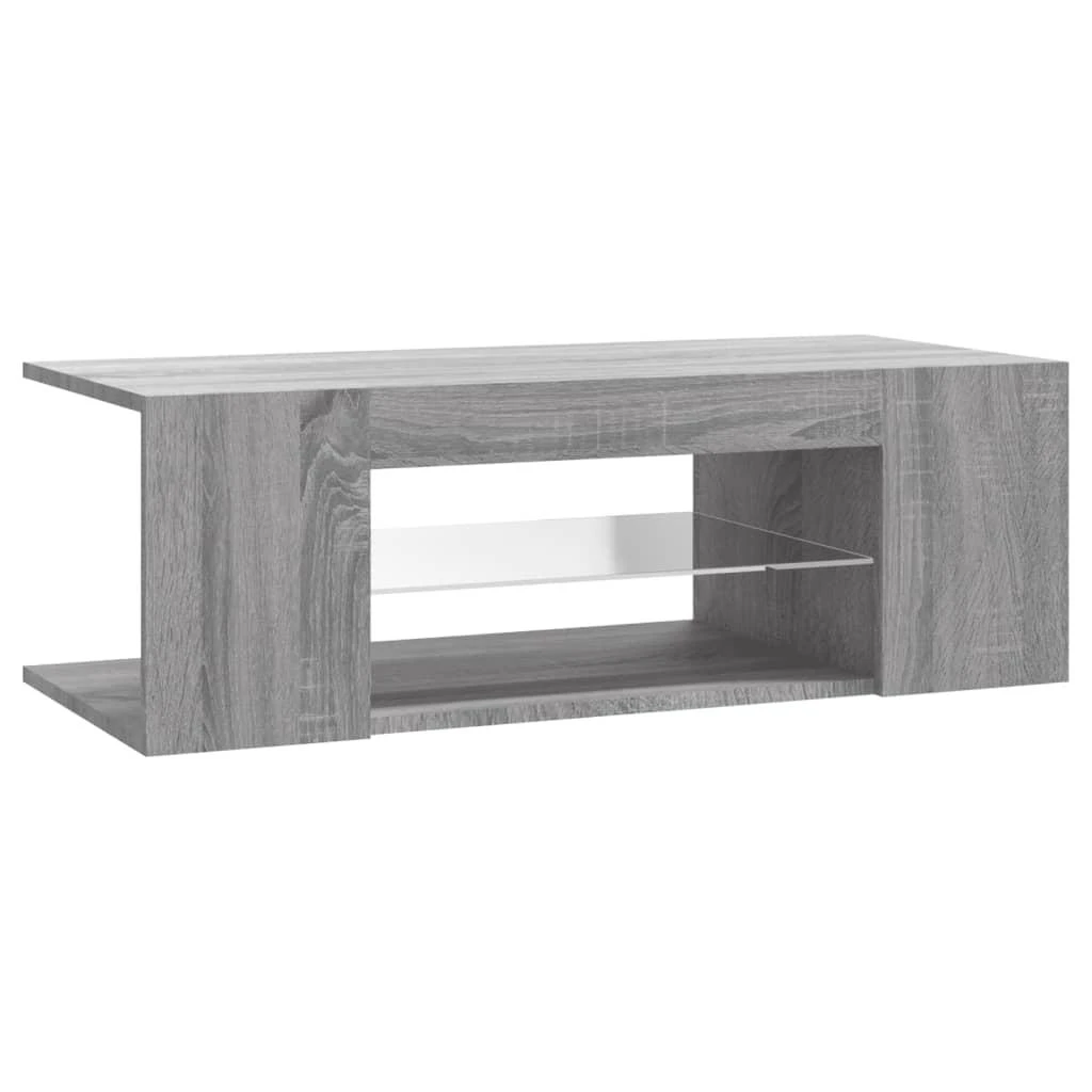 TV staliukas Televizoriaus spintelė su LED, pilka ąžuolo, 90x39x30cm