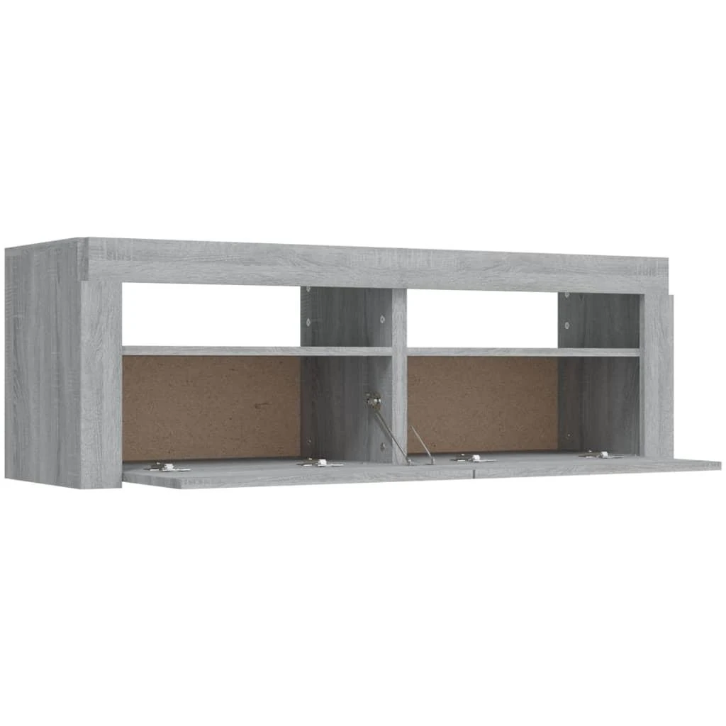 TV staliukas Televizoriaus spintelė su LED, pilka ąžuolo, 120x35x40cm