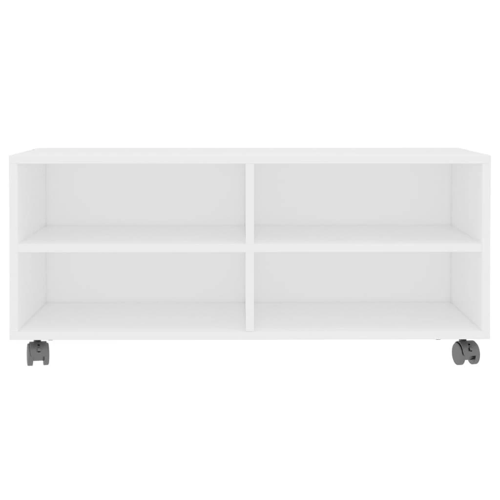 TV spintelė su ratukais, balta, 90x35x35cm, apdirbta mediena