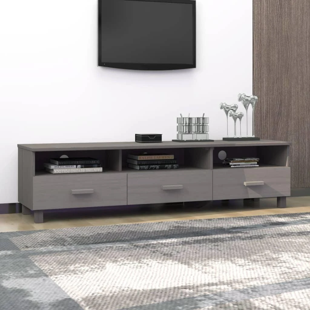 TV staliukas Televizoriaus spintelė HAMAR, pilka, 158x40x40cm, pušis