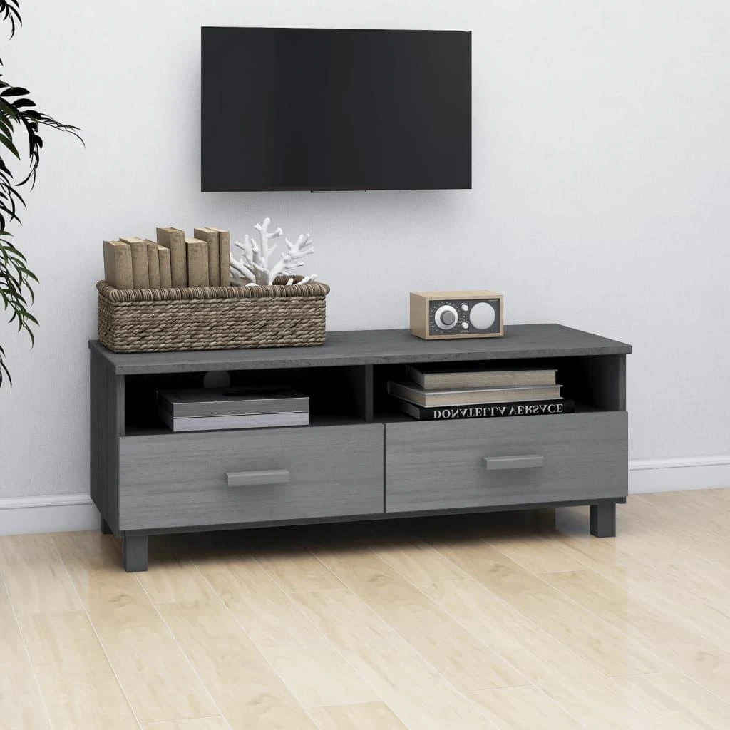TV staliukas Televizoriaus spintelė HAMAR, tamsiai pilka, 106x40x40cm, pušis
