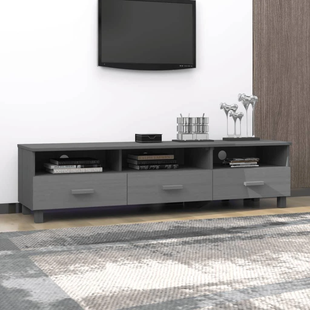 TV staliukas Televizoriaus spintelė HAMAR, tamsiai pilka, 158x40x40cm, pušis