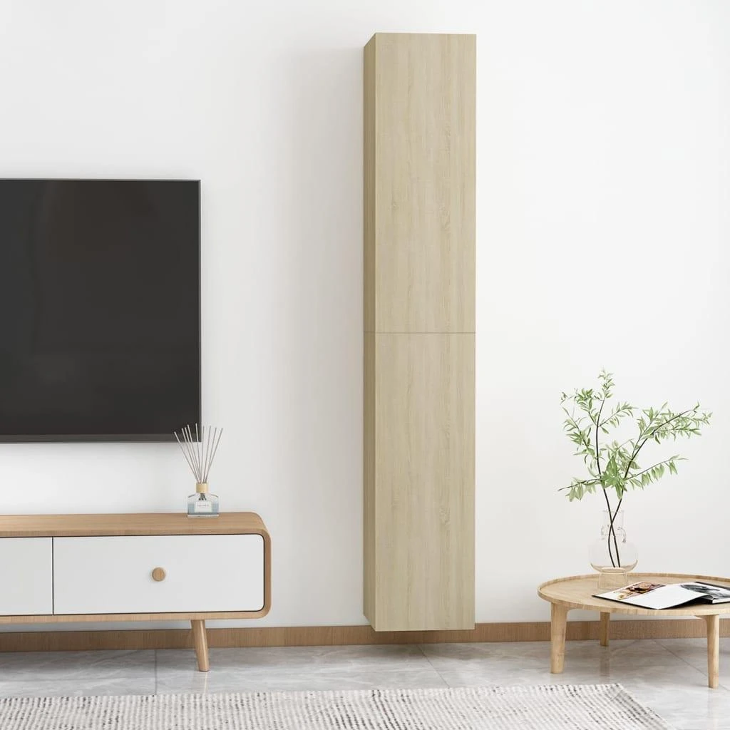 Televizoriaus spintelės, 2vnt., ąžuolo, 30,5x30x90cm, mediena