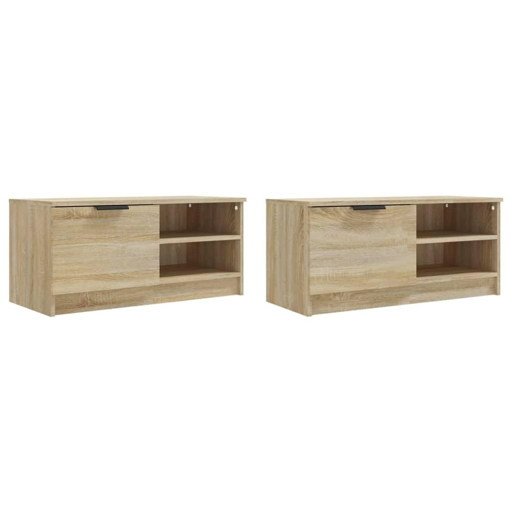 TV staliukas Televizoriaus spintelės, 2vnt., ąžuolo, 80x35x36,5cm, mediena