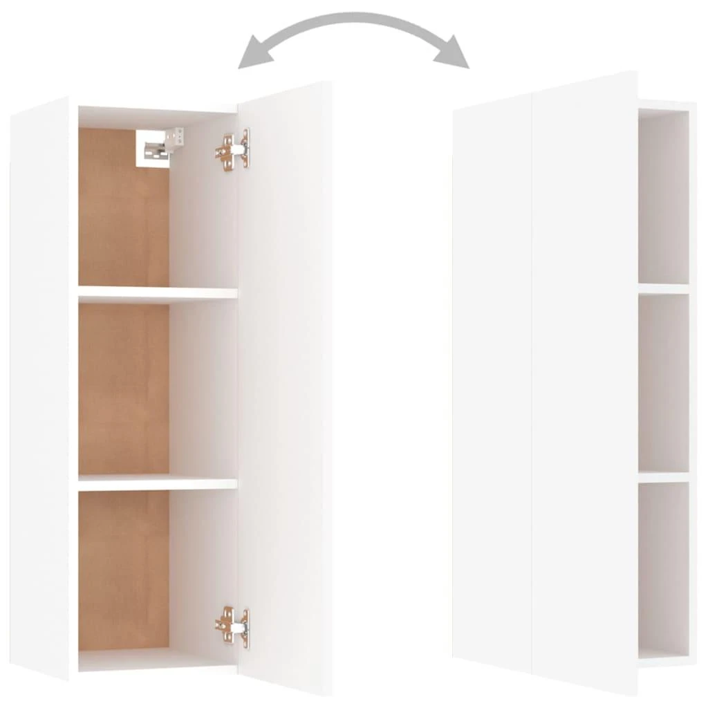 TV staliukas Televizoriaus spintelės, 2vnt., baltos, 30,5x30x90cm, mediena