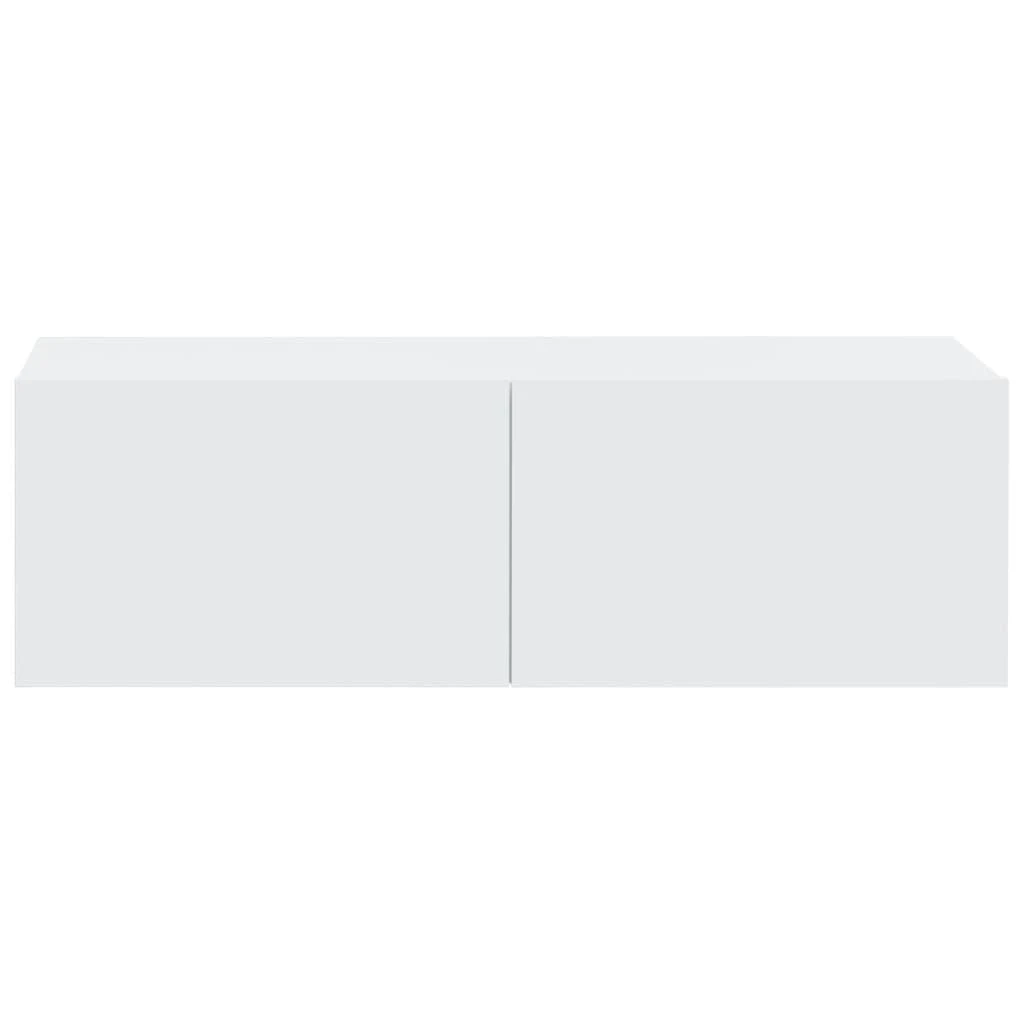 Sieninės TV spintelės, 2vnt., baltos, 100x30x30cm, mediena