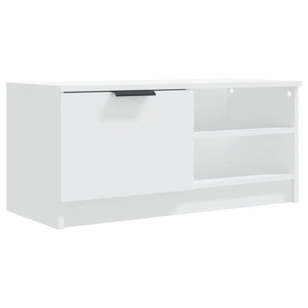 TV staliukas Televizoriaus spintelės, 2vnt., baltos, 80x35x36,5cm, mediena