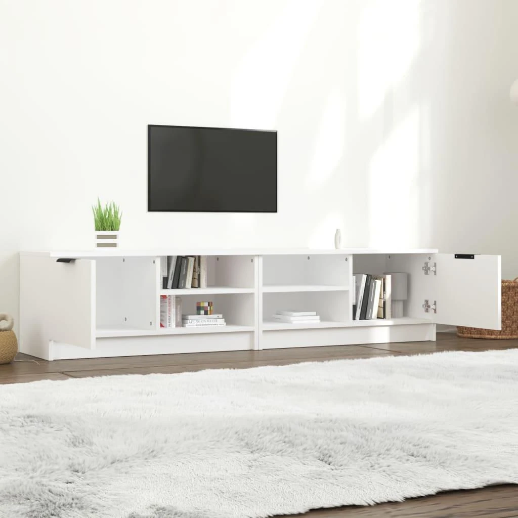 TV staliukas Televizoriaus spintelės, 2vnt., baltos, 80x35x36,5cm, mediena