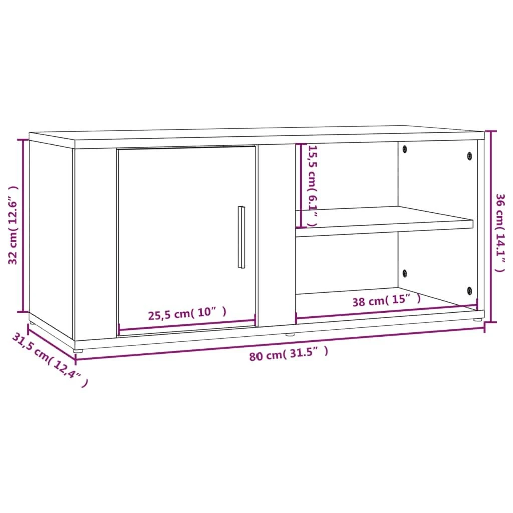 TV staliukas Televizoriaus spintelės, 2vnt., juodos, 80x31,5x36cm, mediena
