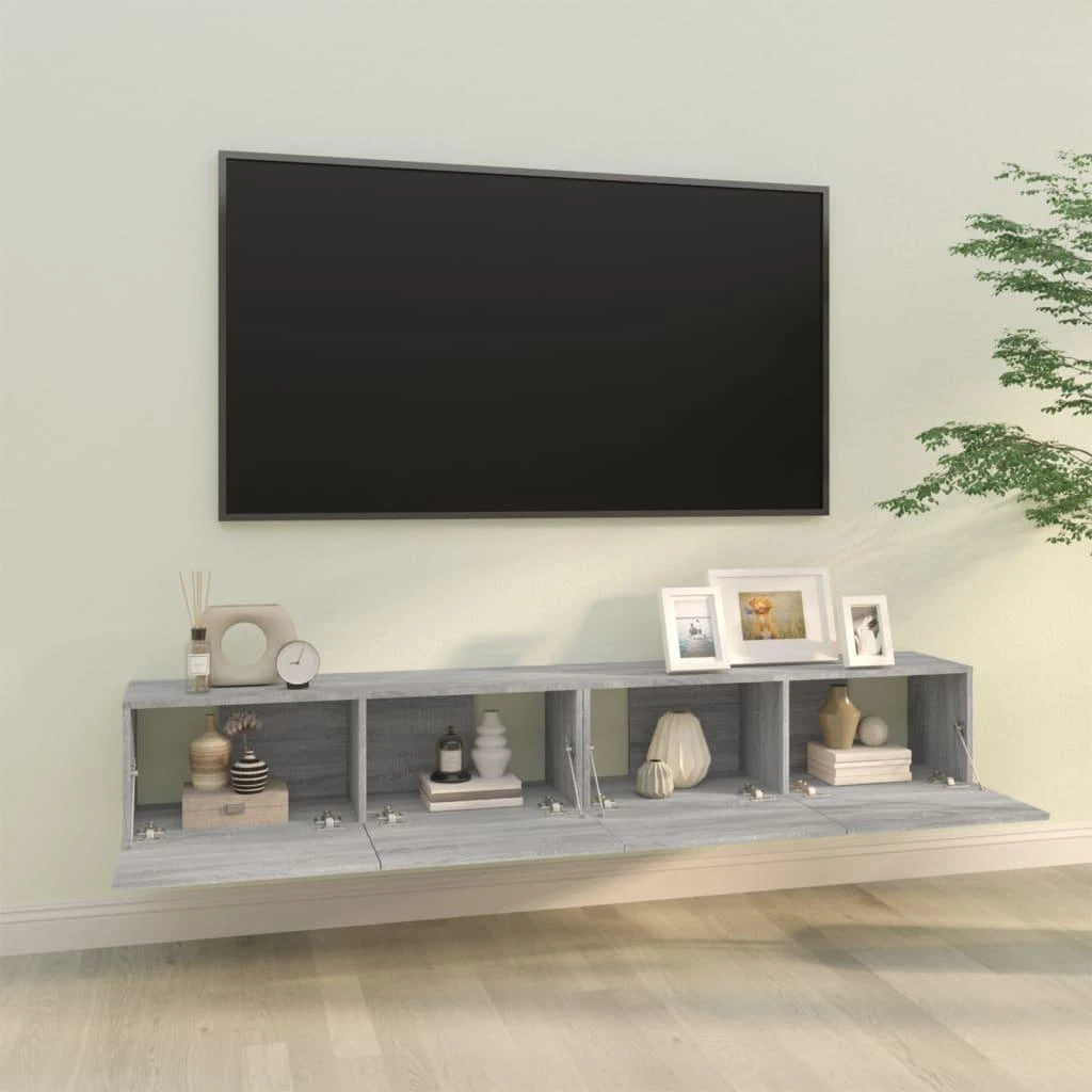 TV staliukas Televizoriaus spintelės, 2vnt., pilkos, 100x30x30cm, mediena