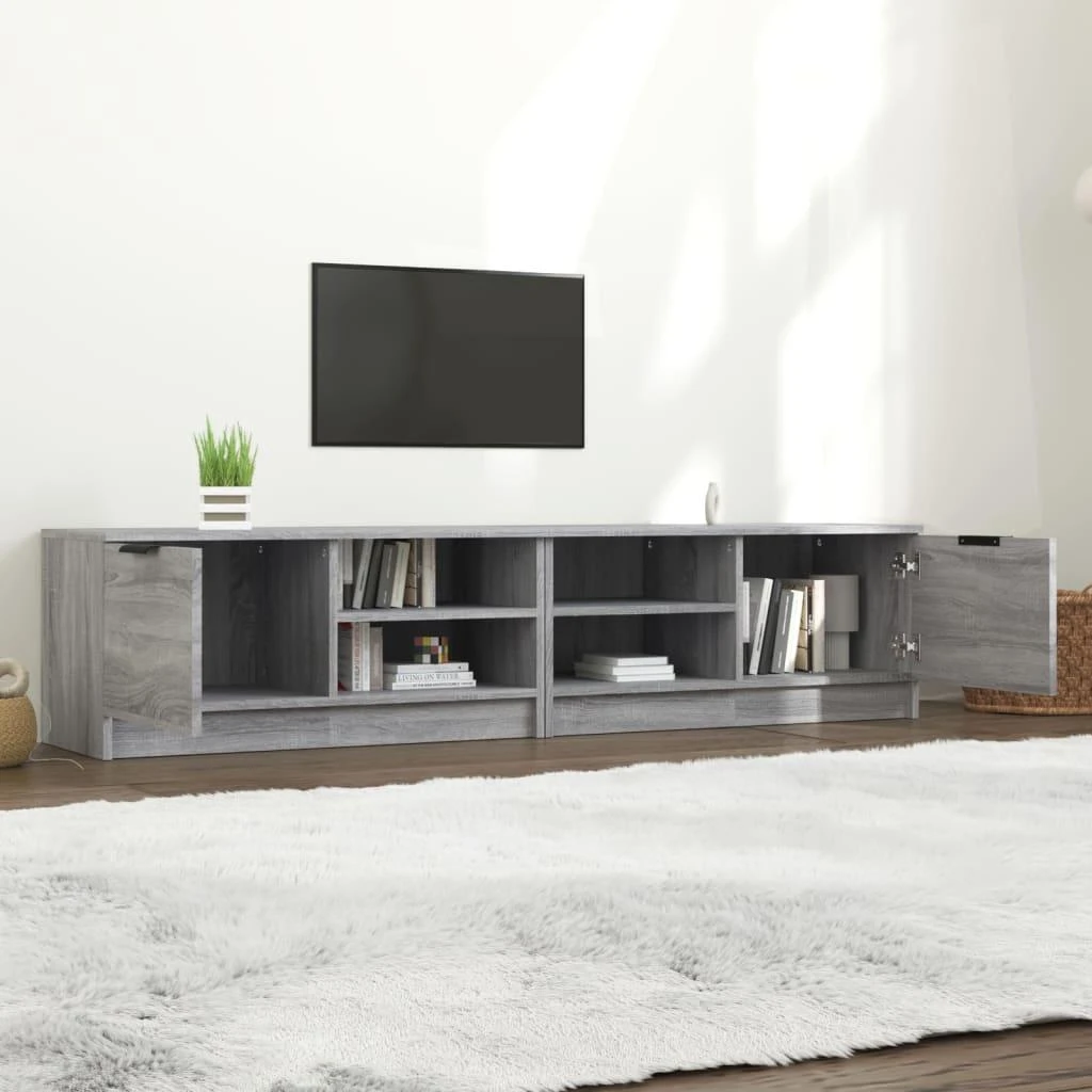 TV staliukas Televizoriaus spintelės, 2vnt., pilkos, 80x35x36,5cm, mediena
