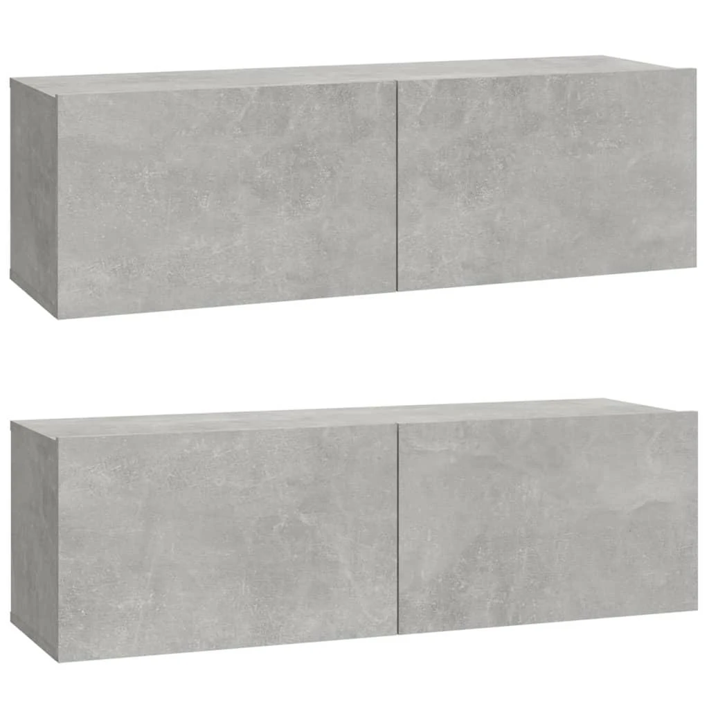 TV staliukas Televizoriaus spintelės, 2vnt., pilkos, 100x30x30cm, mediena