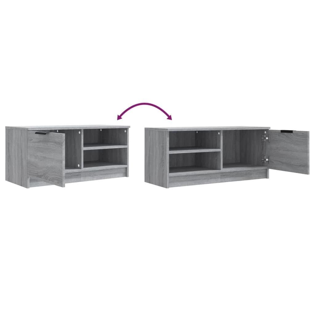 TV staliukas Televizoriaus spintelės, 2vnt., pilkos, 80x35x36,5cm, mediena
