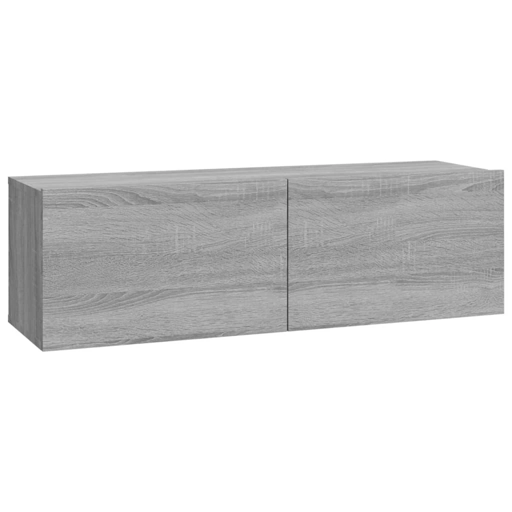TV staliukas Televizoriaus spintelės, 2vnt., pilkos, 100x30x30cm, mediena