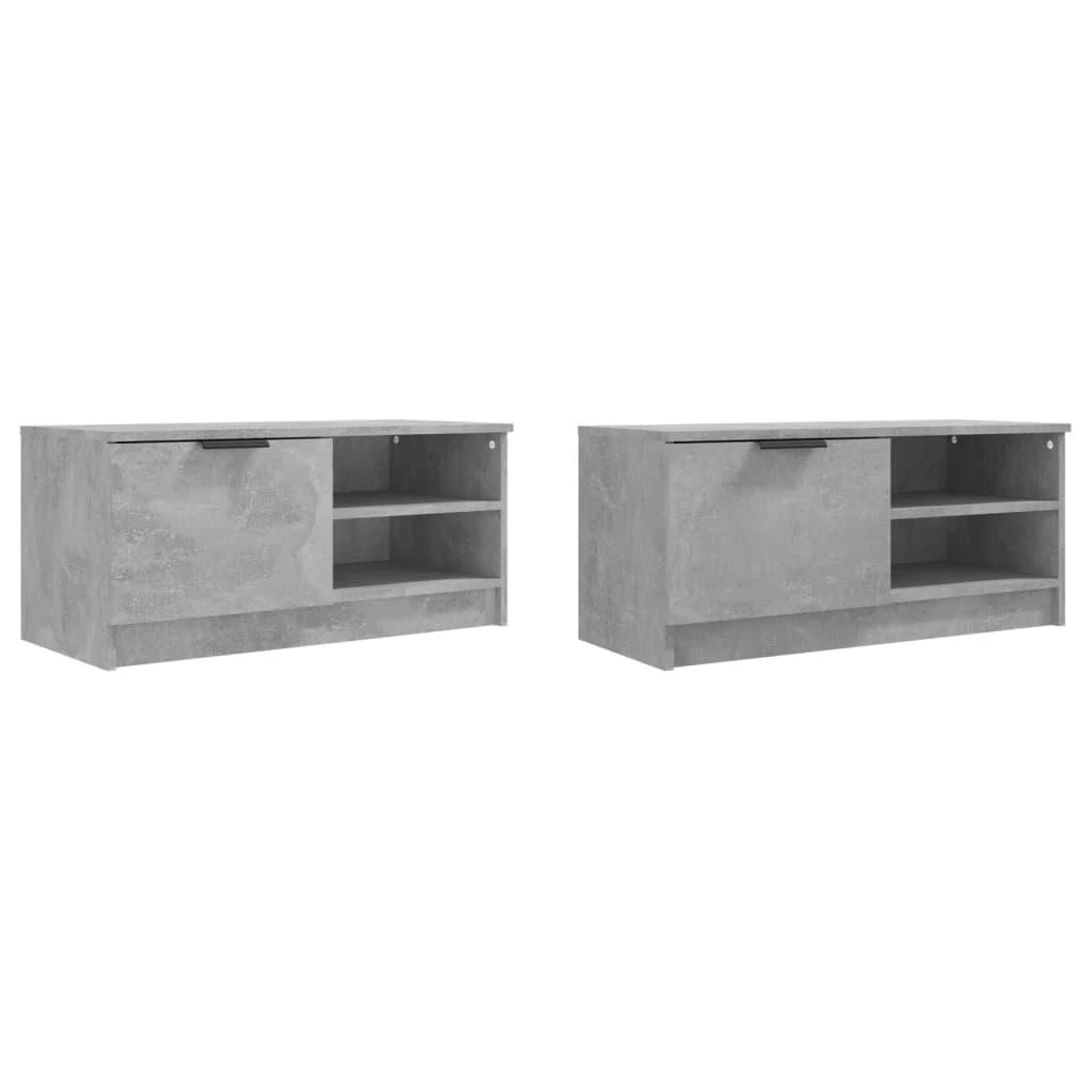 TV staliukas Televizoriaus spintelės, 2vnt., pilkos, 80x35x36,5cm, mediena