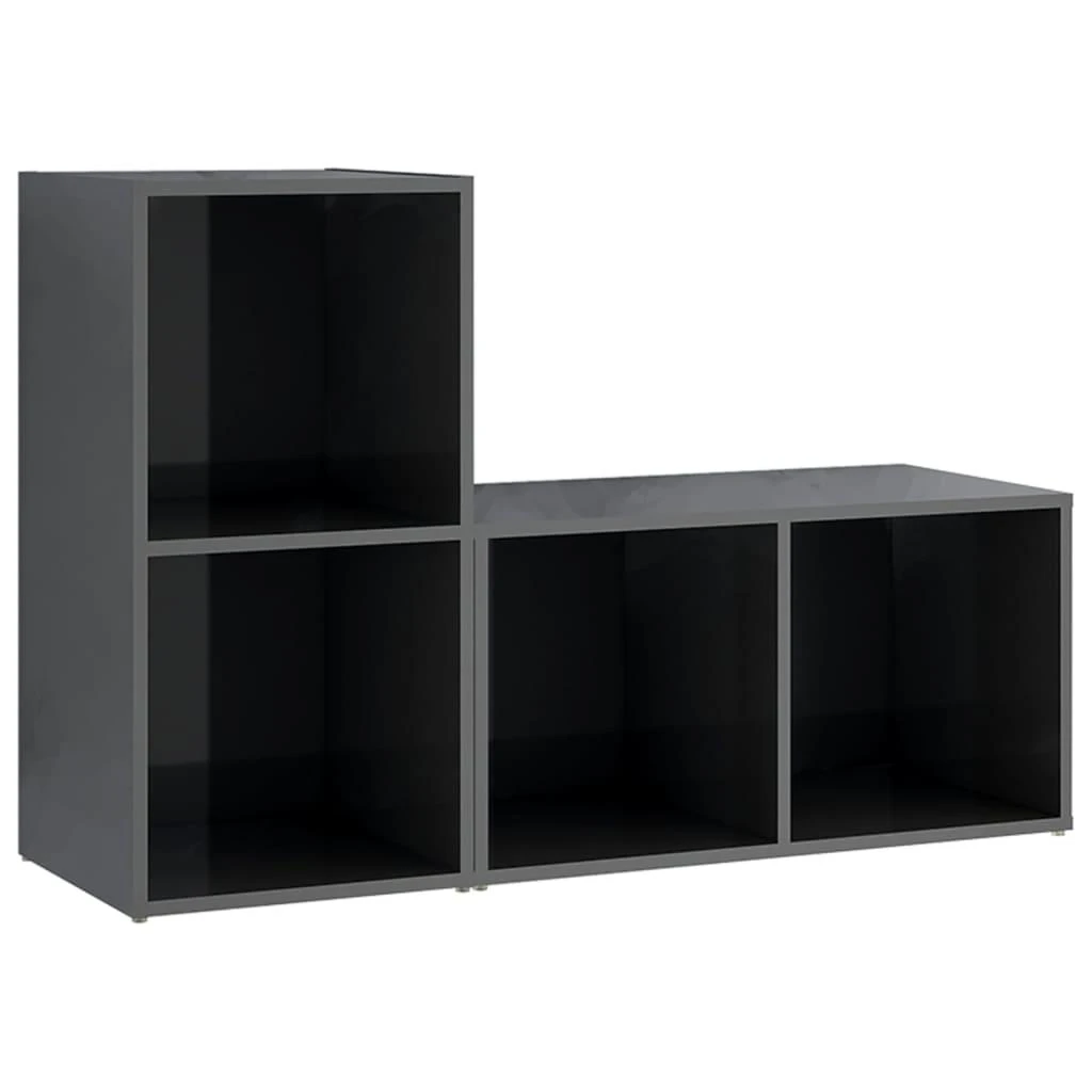 Televizoriaus spintelės, 2vnt., pilkos, 72x35x36,5cm, mediena