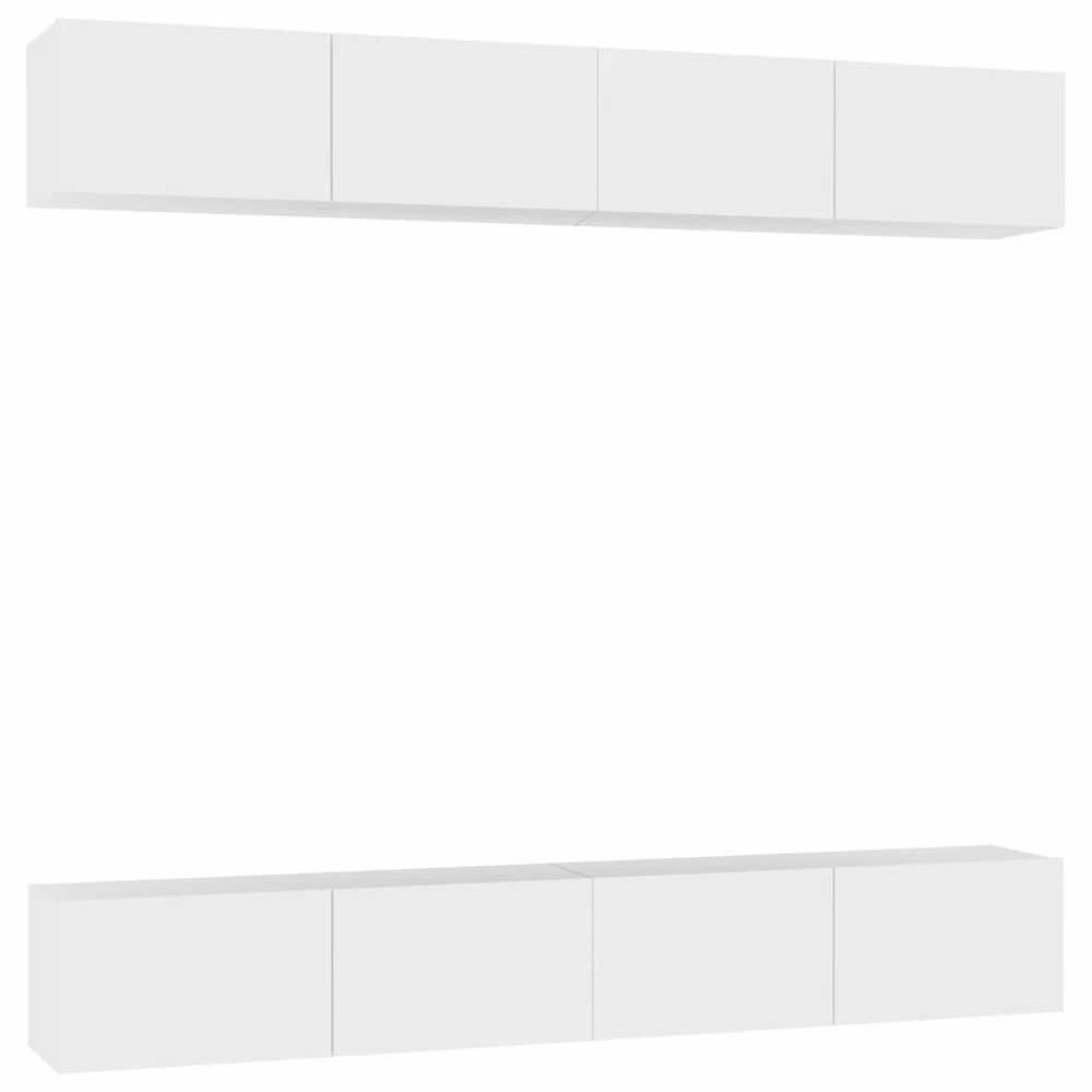 TV staliukas Televizoriaus spintelės, 4vnt., baltos, 100x30x30cm, mediena
