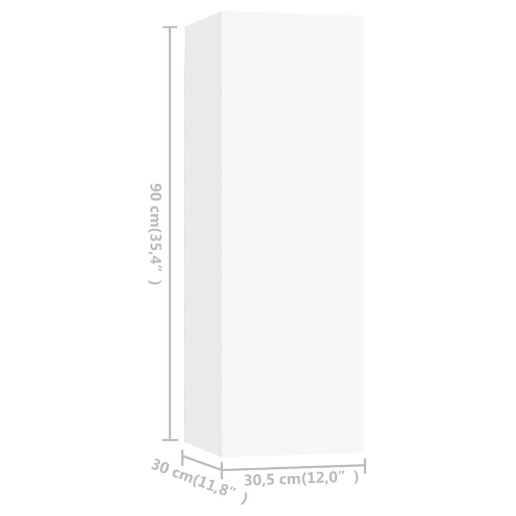 TV staliukas Televizoriaus spintelės, 4vnt., baltos, 30,5x30x90cm, mediena