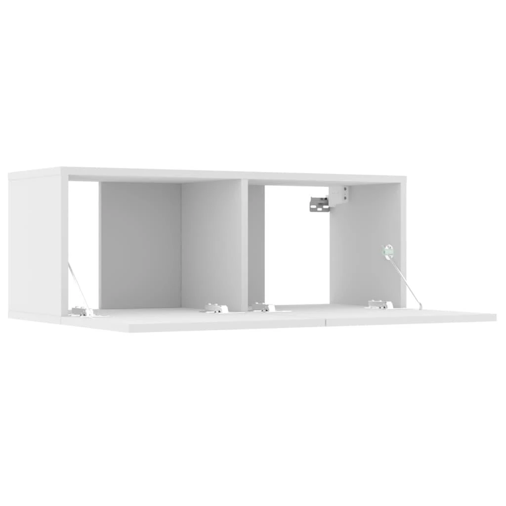 TV staliukas Televizoriaus spintelės, 4vnt., baltos, 80x30x30cm, mediena