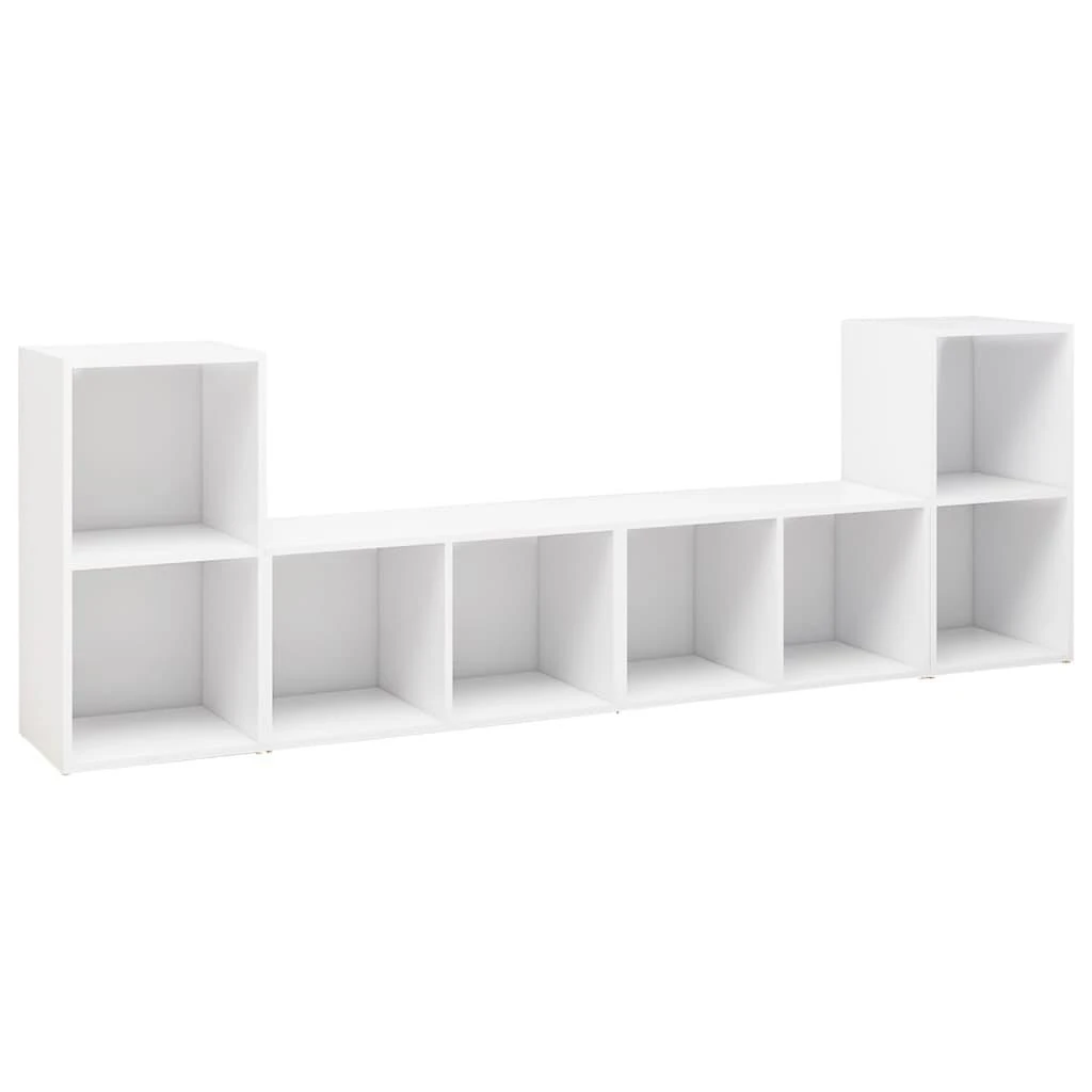 TV staliukas Televizoriaus spintelės, 4vnt., baltos, 72x35x36,5cm, mediena