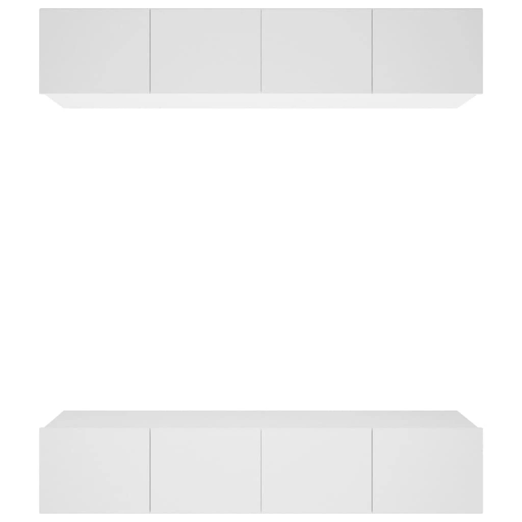 TV staliukas Televizoriaus spintelės, 4vnt., baltos, 80x30x30cm, mediena
