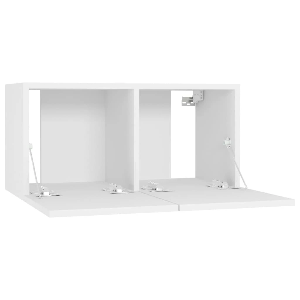 TV staliukas Televizoriaus spintelės, 4vnt., baltos, 60x30x30cm, mediena