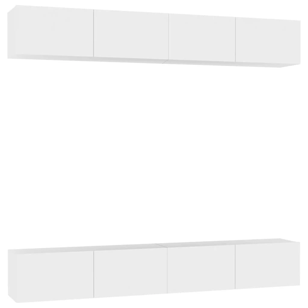 TV staliukas Televizoriaus spintelės, 4vnt., baltos, 100x30x30cm, mediena