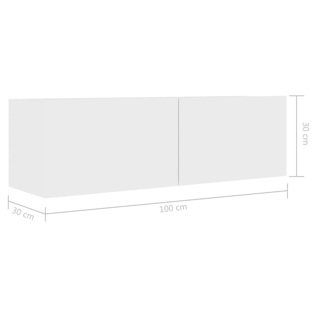 TV staliukas Televizoriaus spintelės, 4vnt., baltos, 100x30x30cm, mediena