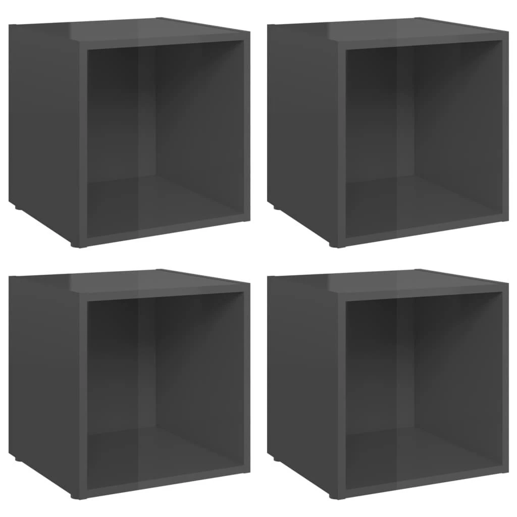 TV staliukas Televizoriaus spintelės, 4vnt., pilkos, 37x35x37cm, MDP